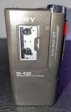 Vintage Sony M-430 MicroCassette Voice Tape Recorder - Black - Tested  Working