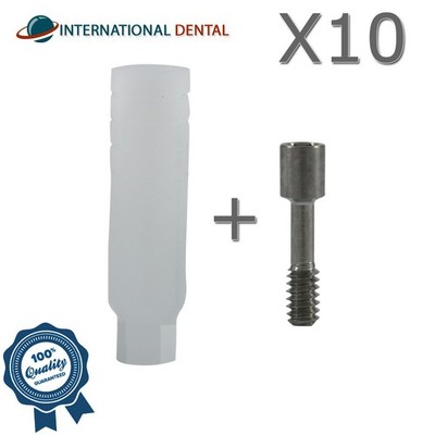 10 Kunststoff Gießbare Prothetik Anti Rotation mit Sechskant Slim 3,0 mm Dental