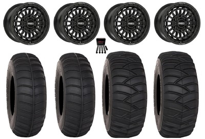 Metal FX Delta 6R Beadlock 15'' Wheels Black 35'' SS365 Tires Can-Am Maverick R