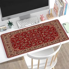 Mysterious Red Persian Carpet Mouse Pad Large Anti-Slip Mousepad Stitched Edges