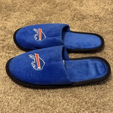 Buffalo Bills Slippers Adult Medium Blue Lounge NFL Logo