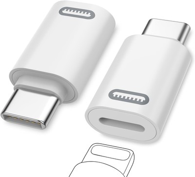 MoKo Lightning Female to USB C Male Adapter 2Pack, Not for