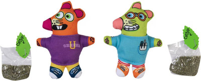 FAT CAT Pack Rat Classic Refillable Catnip Toy  Mice Plush Toy with Catnip,