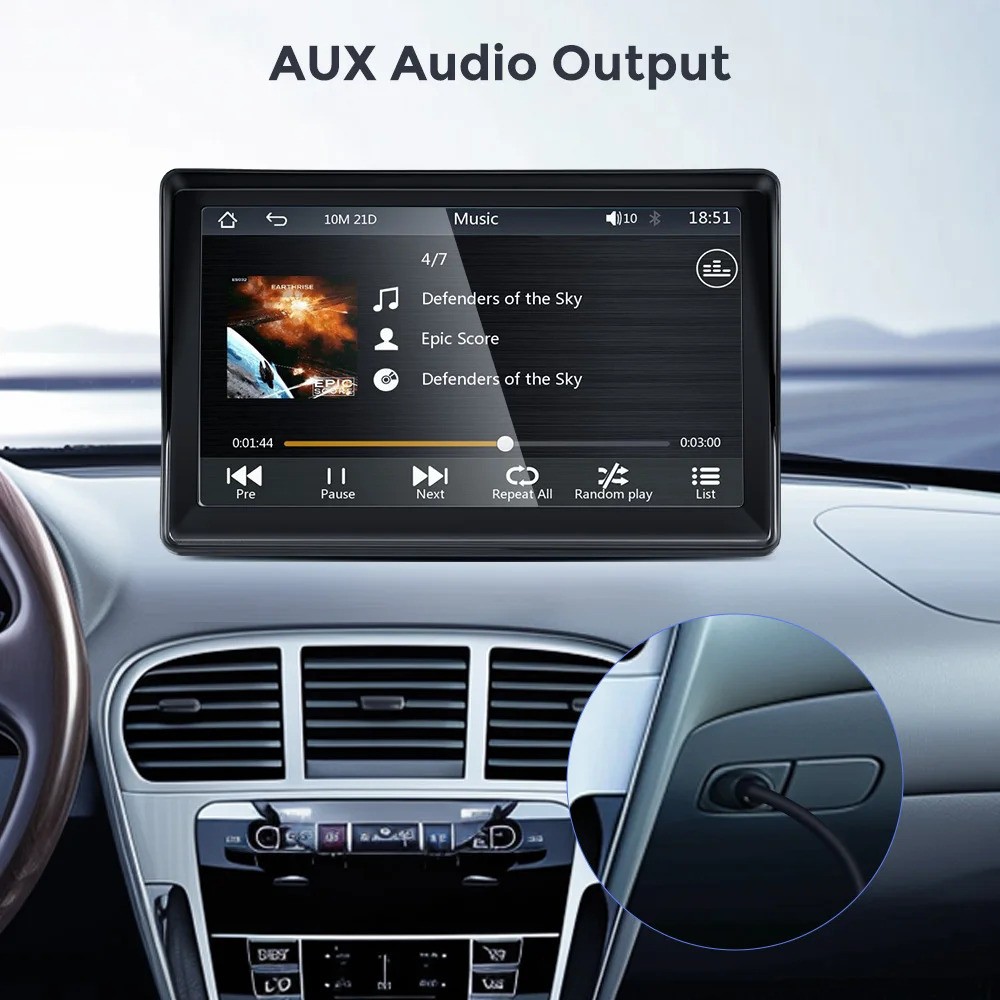 Autoradio Android sans fil à transmetteur FM pour streaming audio stéréo
