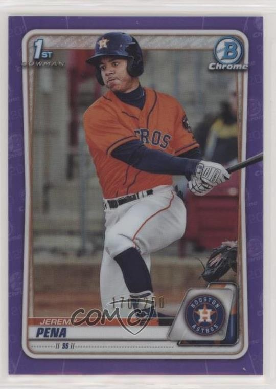 2020 Bowman Chrome Prospects Purple Refractor 170/250 Jeremy Pena #BCP-61 0m4q