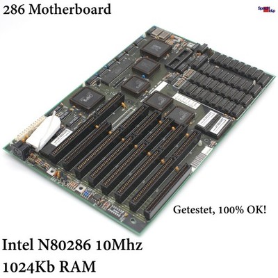 At Retro Mainboard With Intel N80286-10 286 10MHZ 1MB RAM CPU Tested 100% OK