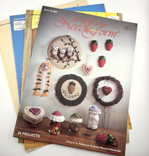 Lot of 4 NeedleForm Plastic Canvas Leaflets Patterns Needlework Crafts