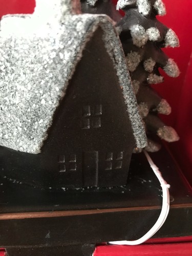 Christmas Stocking Holder Cabin, Pine Trees, Snow Heavy Metal Holiday Home - Picture 2 of 4