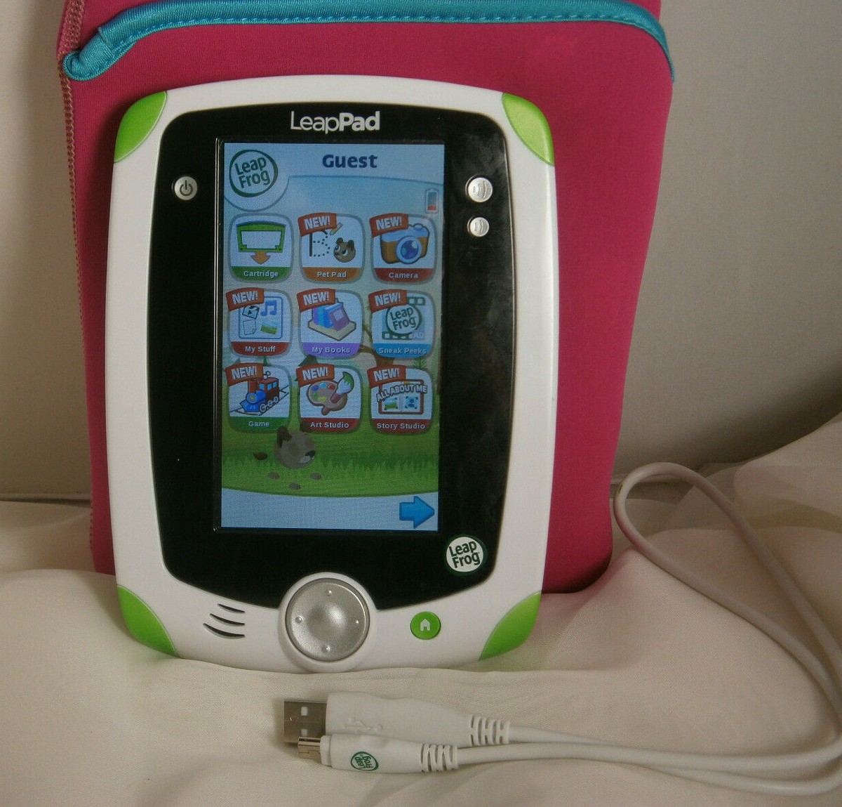 Leap Frog LeapPad White /Green Built in Games Educational 32200
