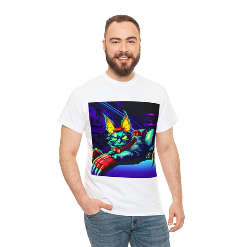 Vintage Style Video Game T Shirt Cat Pet Lover Gift Retro Graphic Tee Colorful - Picture 16 of 23