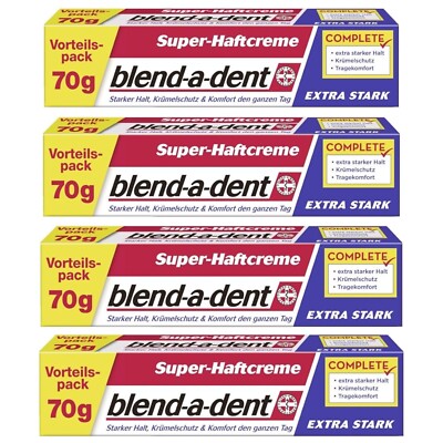 blend-a-dent Super Haftcreme Extra Stark Original Maxi Pack, 4x70g, MHD:11/2026