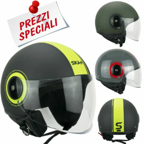 Caschi jet con visiera antigraffio per la guida di veicoli