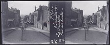 France Le Creusot Rue des Ecoles 1911 Photo NEGATIVE by Piotin Vintage Plaque