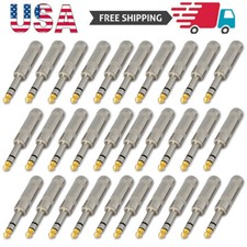 30Pc 1/4 Stereo TRS Heavy Duty Male Audio Speaker Guitar Cable Connector Plug
