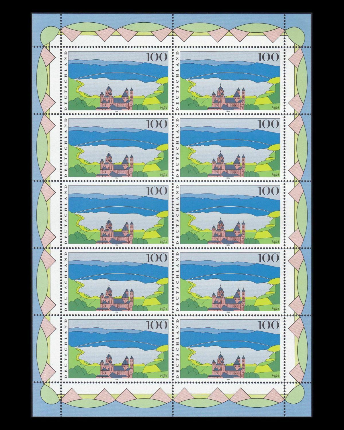 Bund Kleinbogen 1852 postfrisch Bilder aus Deutschland Eifel Kloster Maria Lach