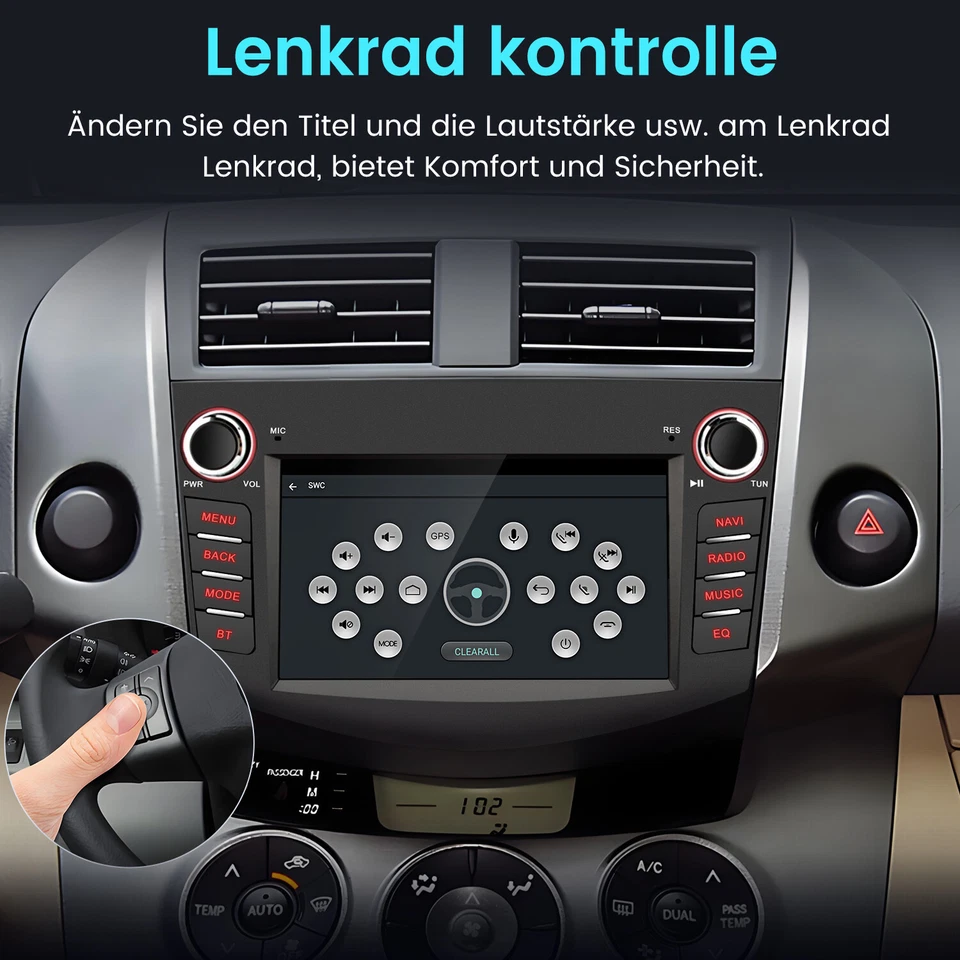 Android 13 Autoradio Für Toyota RAV4 2006-2012 Carplay GPS Navi BT WIFI SWC DAB+ - Bild 3 von 4