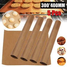 5pcs BBQ Grill Mats Outdoor Cooking Liner Baking Non-Stick Reusable Mat 16x12in