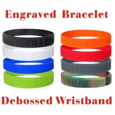 Personalized Customized Gifts - Silicone Bracelet Custom Logo Band Name Tel.