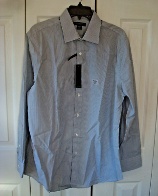 Mens Dress Shirt Gray Stripe Size Large 16-16 1/2 32-33 Nwt