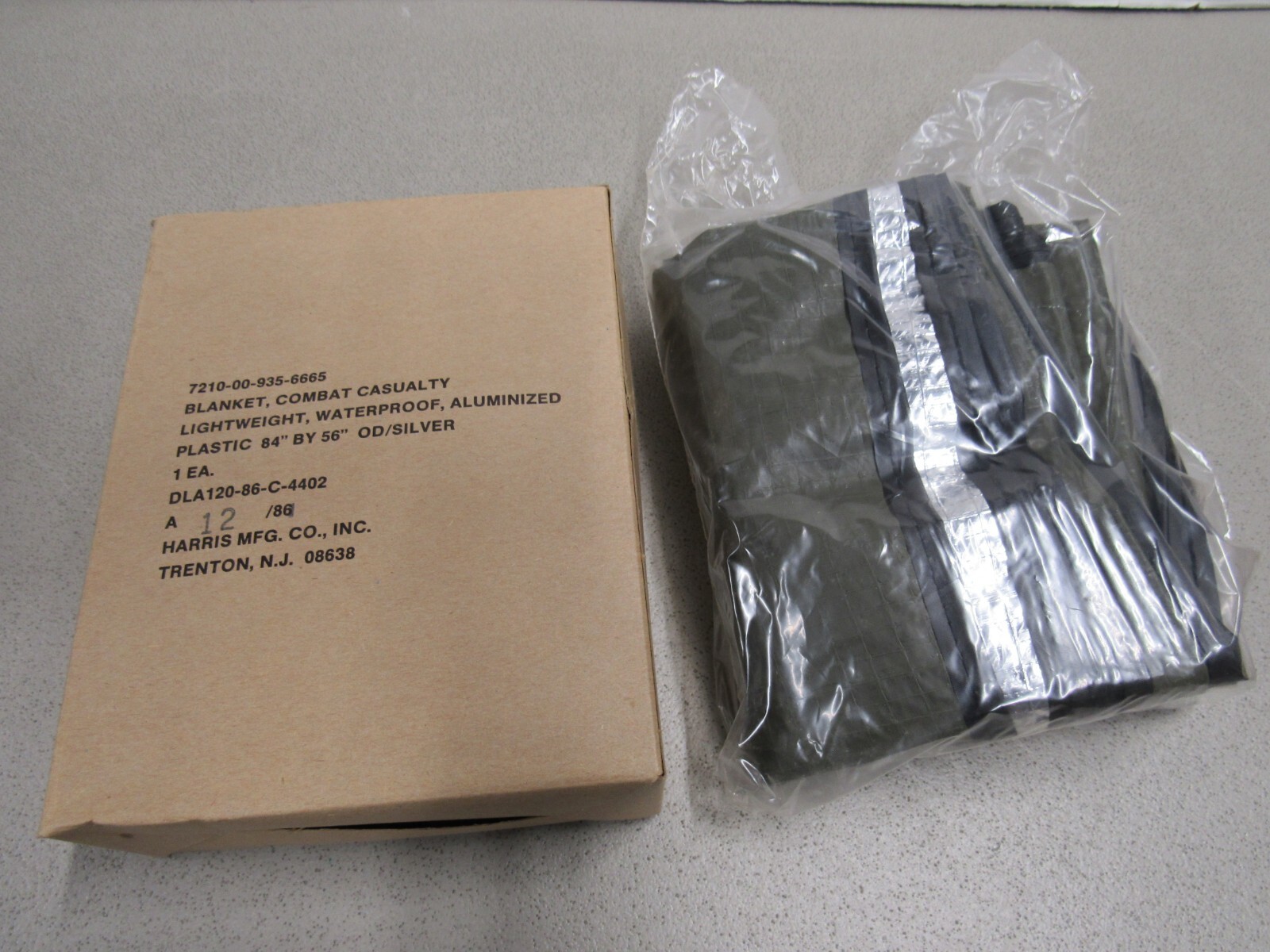 US Military Casualty Blanket Emergency Survival Aluminized OD Silver 84