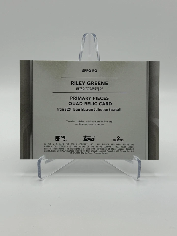 2024 Topps Museum Riley Greene Primary Pieces Quad Relic #16/49 #SPPQ-RG Tigers - Image 2 of 2