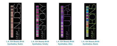 L.A. Girl Beauty Brick 12 Color Eyeshadow Palette  ~Nudes, Ultra, Smoky, Neon~