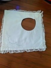 Bavette bavoir de baptême tulle broderie main pour bébé poupée@old bib 