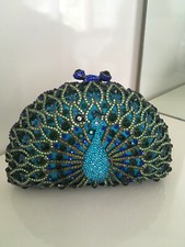 Crystal Peacock Clutch Bag