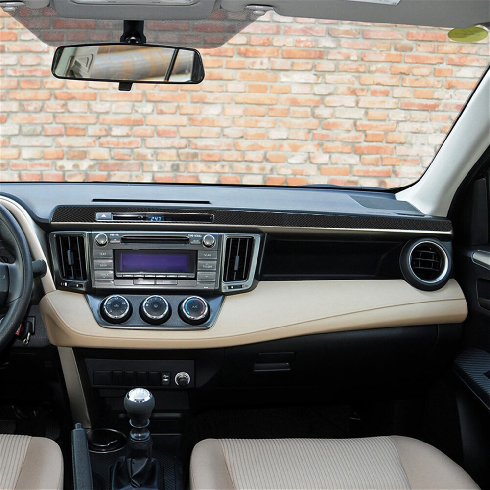 1PCS Carbon Fiber Passenger Dash Stripe Cover Trim For Toyota RAV4