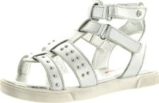 Naturino Girls 2049 Vitello Fashion Gladiator Sandal, White/white , Size EUR 28