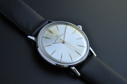 NOS Poljot De LUXE LUCH Extra SLIM Watch Men's Vintage 1970 Case St.Steel R. - Picture 3 of 10