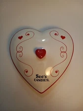SEE'S CANDIES Heart Shaped Ceramic Candy Dish with Ceramic Top Lid