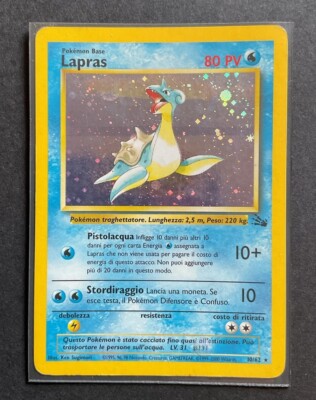 Pokemon Lapras 10/62 Fossil Rare Holo 1. Edition Wizards DEU Karten Vintage