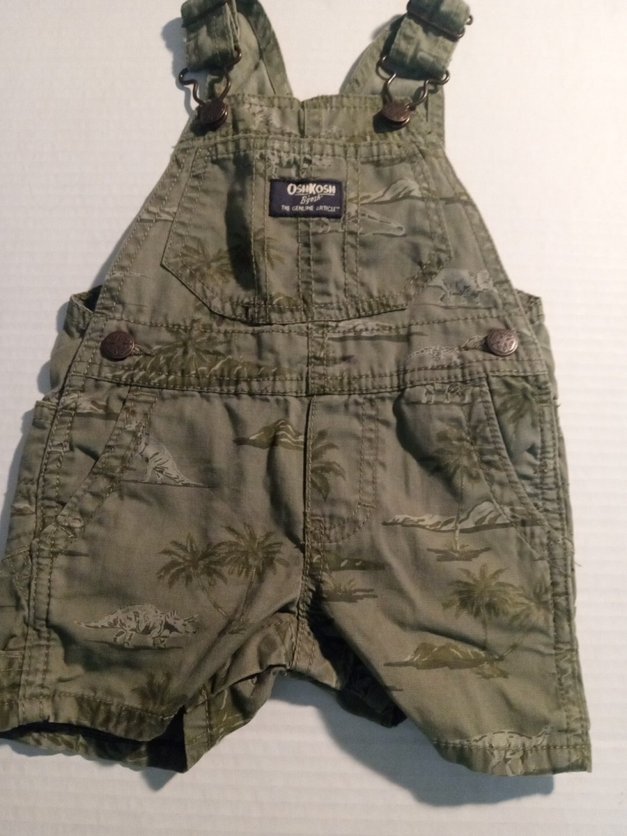 Osh Kosh B'Gosh Baby SZ 6 Months Shortalls Green/Green Palm Trees