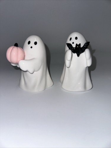 Target Hyde & Eek Halloween Ceramic Ghost With Pink Pumpkin And Bat Set