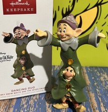 Hallmark Disney Porcelain Ornament 2023 Snow White Dopey  Bashful Dancing Duo
