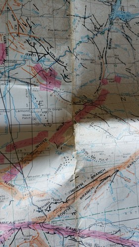 1975 California Fault Map Volcanoes, Thermal Springs and Thermal Well Locations - Picture 17 of 18