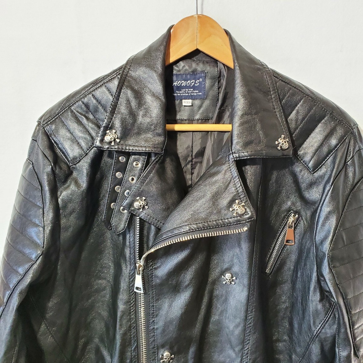 【ONLY ARK】Lamb Cossack Jacket サイズ3 24aw AOWOFS Jacket Women 4XL Faux Leather Motorcycle Coat Zip