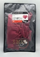 Satini Women's Satin Fluted French Skirt Knickers Briefs Panties Med ~ Wine Red