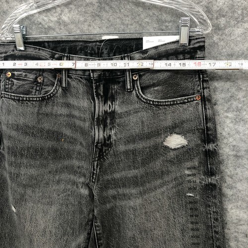 Vaqueros American Eagle para hombre 30x32 sueltos rectos oscuros lavados negros nuevos con etiquetas - Imagen 5 de 11