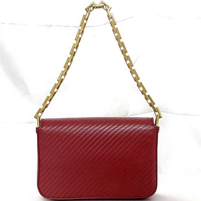 Saint Laurent Borsa Semi Spalla Rossa 314510 Buone Condizioni Borsa a Tracolla Catena
