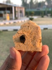 Very Beautiful Black Tourmaline Crystal On Yellow Feldspar Rock From Skardu
