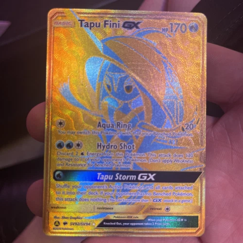 Pokémon TCG Tapu Fini GX Hidden Fates SV92/SV94 Holo Secret Rare PERFECT CENTER