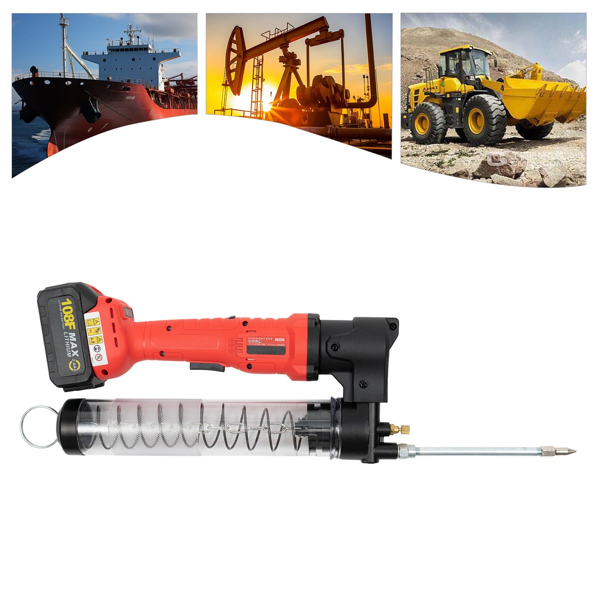 Farm Grease Extractor Cordless Grease Gun Cordless Electric Grease Gun – 12000 PSI, 2 ...