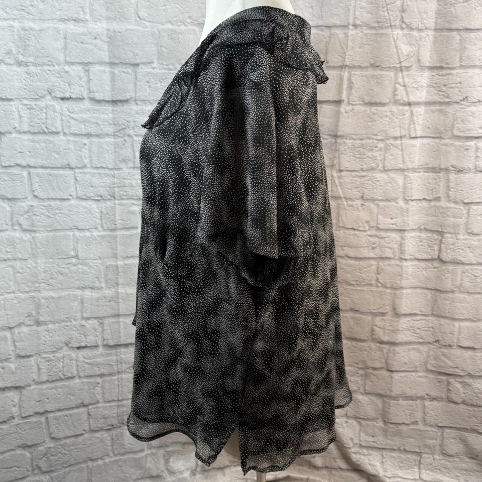 Blusa in georgette a balze con stampa in Marrone - Ganni