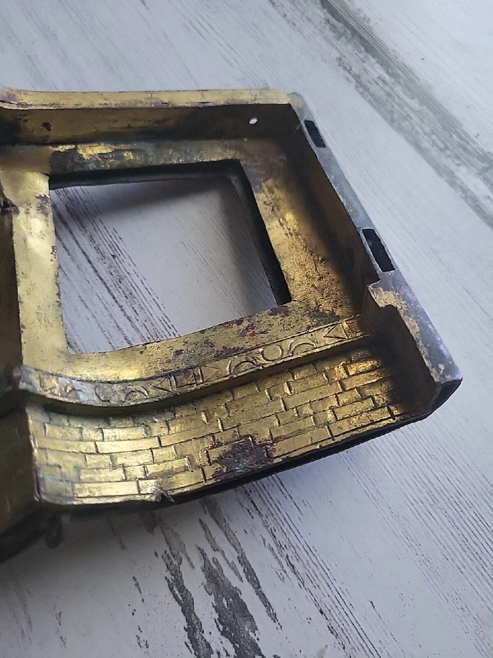 Fragmento base estatua dorada antigua tibetana mongola tallada Foto 2 de 4