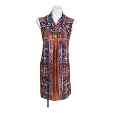 New Directions Multicolor Sleeveless Dress Petite Small