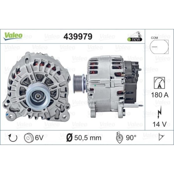 Valeo Generator Lichtmaschine 180A 14V FüR VW Transporter VI Bus Multivan-image