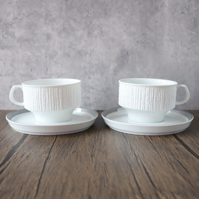2x Thomas Arcta Platinrand Kaffeetasse mit Untertasse vintage Kult Porzellan Top