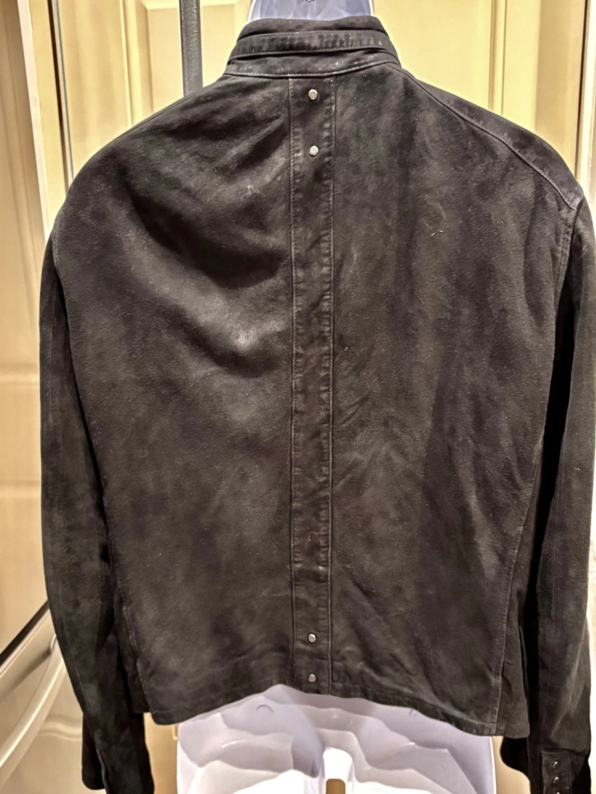 John Varvatos Goat Suede Black Jacket Size 50 image 6